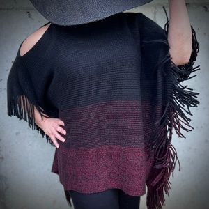 Boho Fringed Poncho